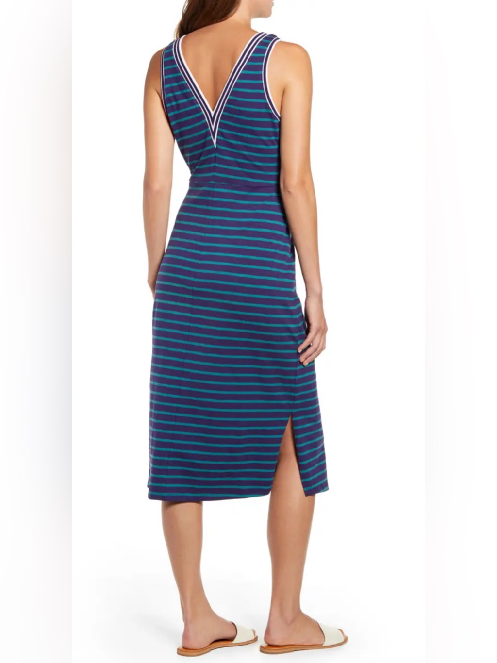 *Nwt Tommy Bahama Jovanna Striped Dress Xl V-Neck Maxi Resort Summer Beach $115